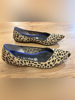 Rothy’s Leopard Print - The Point - Women's Flats - Tan/Black